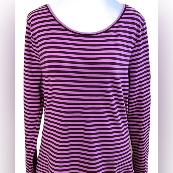 MATILDA JANE Round Of Applause Purple Striped Long Sleeve Tunic T-Shirt  Large - Picture 3 of 7